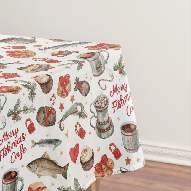 Toalha De Mesa Horto de Natal de pesca (Posição Original)