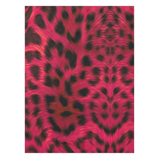 Toalha De Mesa Hot Pink Leopard Print Faux  (Frente)