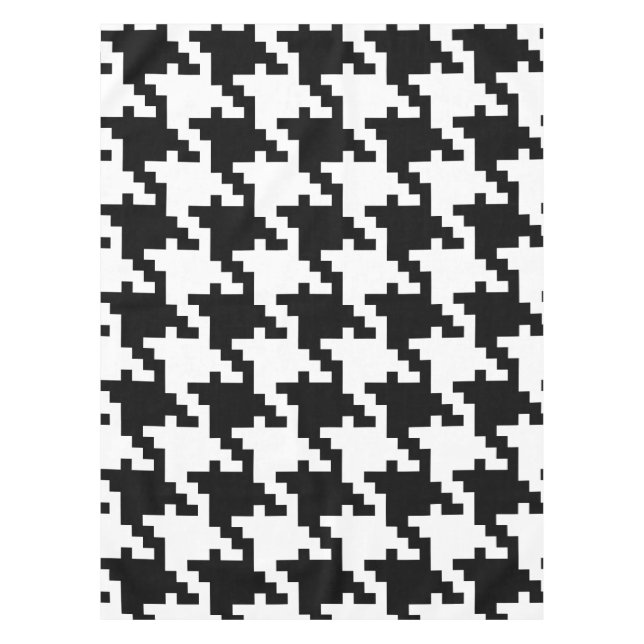 Toalha De Mesa Houndstooth preto e branco (Frente)