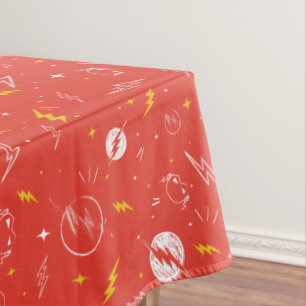 Toalha De Mesa Ícone de Relâmpago do Flash e Padrão de Rabiscos