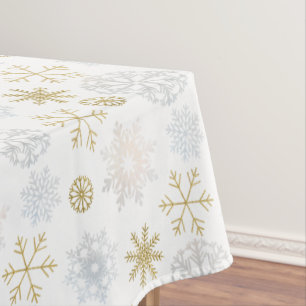 Toalha De Mesa Icy Snowflake Winter Chá de fraldas Tablecloth