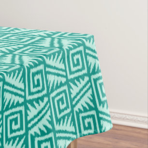 Toalha De Mesa Ikat Aztec Pattern - Turquoise e Aqua