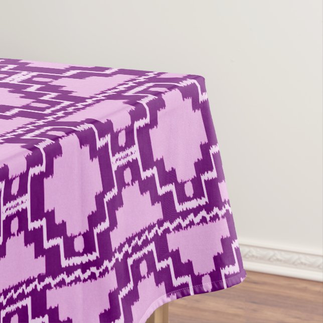 Toalha De Mesa Ikat Aztec Tribal - Ametist Roxo e Violet (Posição Original)