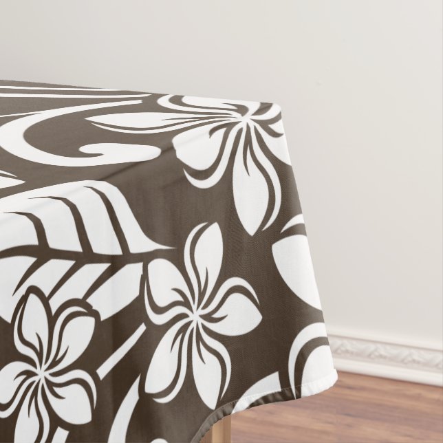 TOALHA DE MESA ILHA PLUMERIA (CAFÉ BROWN) (Posição Original)