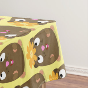 Toalha De Mesa Ilustração animada feliz cota-guiné