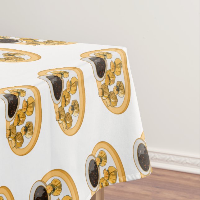 Toalha De Mesa Ilustração de desenho animado de camarão tailandês (Posição Original)