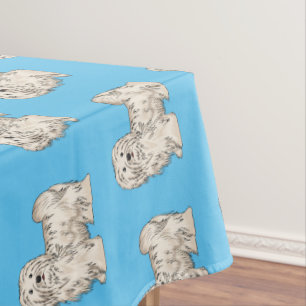 Toalha De Mesa Ilustração de desenho animado de cão Havanês