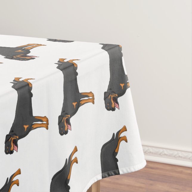 Toalha De Mesa Ilustração de desenho animado de cão rottweiler (Posição Original)
