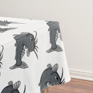 Toalha De Mesa Ilustração de desenho animado de catfish 