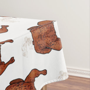 Toalha De Mesa Ilustração de desenho animado de frango assado