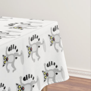 Toalha De Mesa Ilustração de desenho animado de lêmur de cauda de