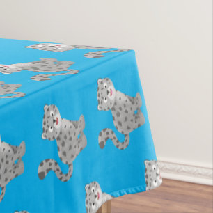 Toalha De Mesa Ilustração de desenho animado de leopardo-da-neve
