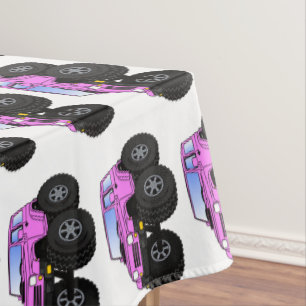 Toalha De Mesa Ilustração de desenho animado de monstro rosa