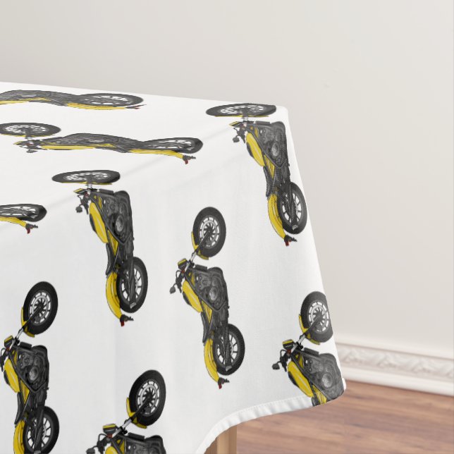 Toalha De Mesa Ilustração de desenho animado de motociclo cruzado (Posição Original)
