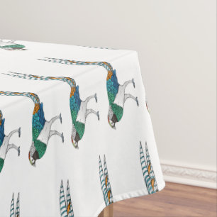 Toalha De Mesa Ilustração de desenho animado de pássaros faisão d