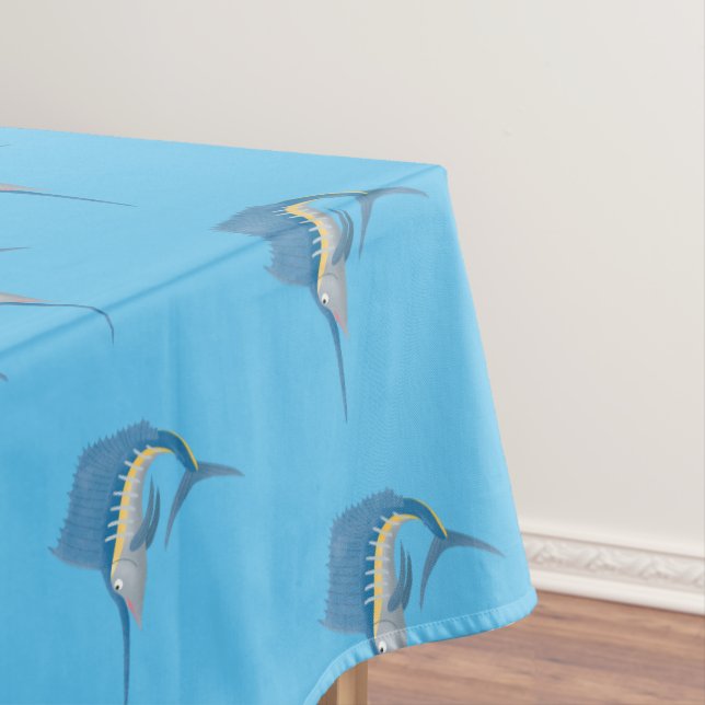 Toalha De Mesa Ilustração de desenho animado de peixe-espada (Posição Original)