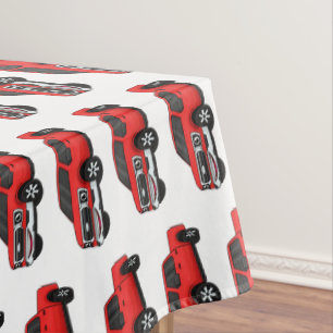 Toalha De Mesa Ilustração de desenho animado de picup vermelho-