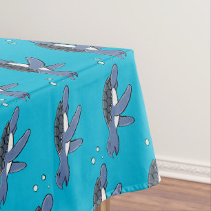 Toalha De Mesa Ilustração de desenho animado de tartaruga marinha
