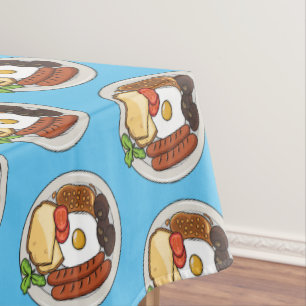 Toalha De Mesa Ilustração de desenho animado do café da manhã em