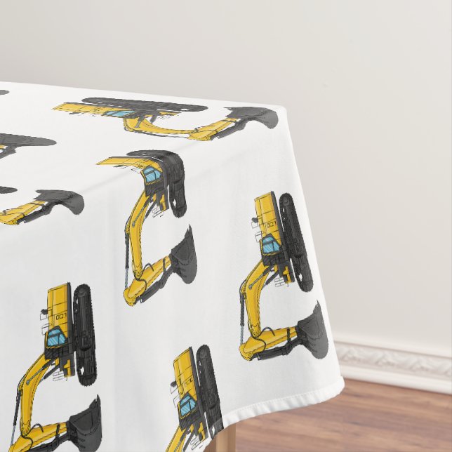Toalha De Mesa Ilustração de desenho animado do crawler escavator (Posição Original)