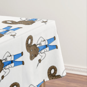 Toalha De Mesa Ilustração de desenho animado do médico de ovelha