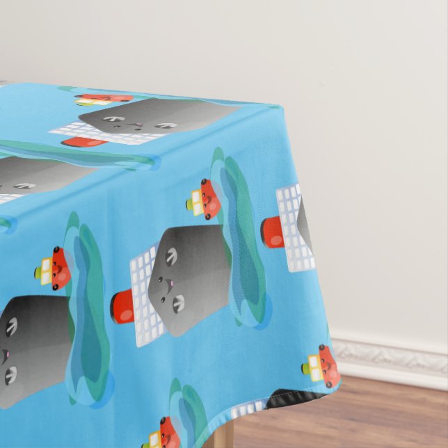 Toalha De Mesa Ilustração de desenho animado do navio de linha do (Posição Original)