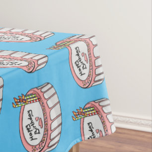 Toalha De Mesa Ilustração de desenho de bolo de aniversário