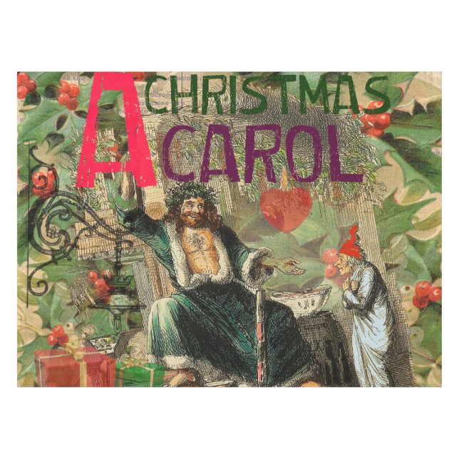 Toalha De Mesa Ilustração do Espírito do Natal Presente Scrooge (Frente (Horizontal))