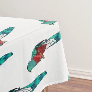 Toalha De Mesa Ilustração quetzal de desenho animado de ave respo