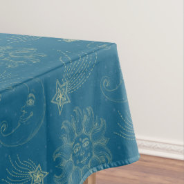 Toalha De Mesa Ilustração Vintage de estrelas de lua Sun