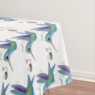 Toalha De Mesa Imagem de desenho animado de bee hummingbird