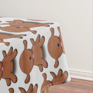 Toalha De Mesa Imagem de desenho animado de cachorro feliz e boni
