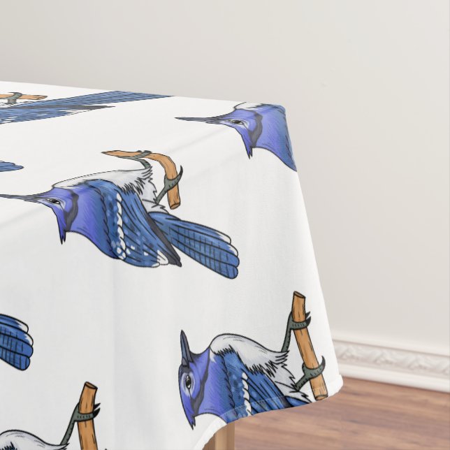 Toalha De Mesa Imagem de desenho animado de pássaro azul (Posição Original)