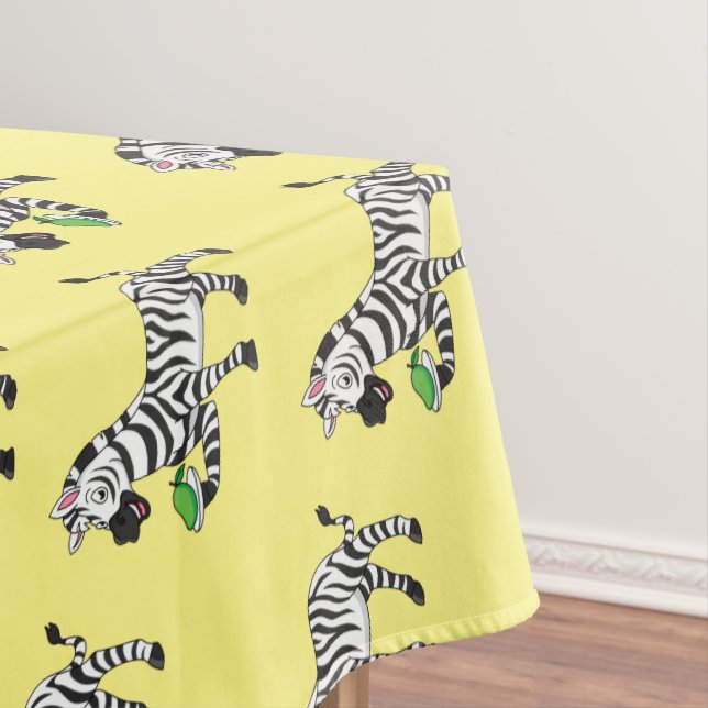 Toalha De Mesa Imagem engraçada de desenho animado zebra (Posição Original)