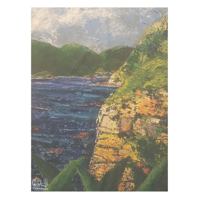 Toalha De Mesa Imagen de mi obra arte La roca (Frente)