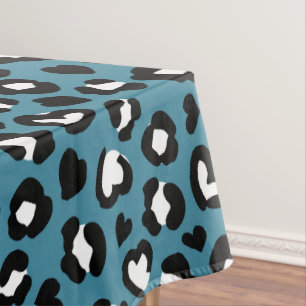 Toalha De Mesa Impressão Animal, Leopardo Azul, Manchas de Chita,