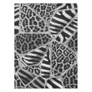 Toalha De Mesa Impressão animal - Leopardo e Zebra - prata