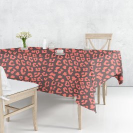 Toalha De Mesa Impressão Coral Brown Leopardo