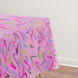 Toalha De Mesa impressão de 80s Vintage em rosa