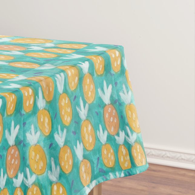 Toalha De Mesa Impressão de Aquarela de Abacaxi (Posição Original)