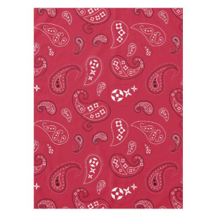 Toalha De Mesa Impressão de Bandana Ocidental de Paisley Vermelh