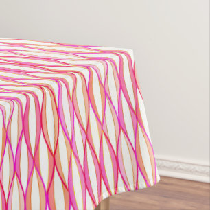 Toalha De Mesa Impressão de fita do século médio - coral e rosa
