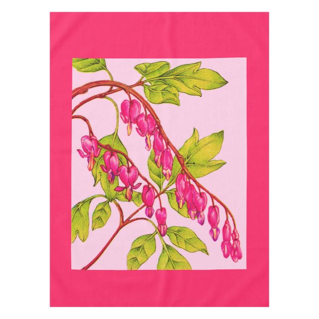Toalha De Mesa impressão de flores de coração sangrando (Frente)
