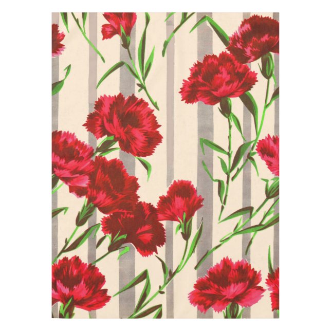 Toalha De Mesa impressão de flores vermelhas (Frente)