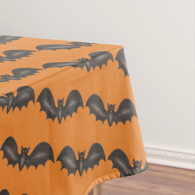 Toalha De Mesa Impressão de Halloween Feliz de Laranja Negro (Posição Original)