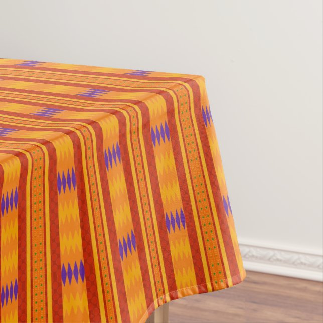 Toalha De Mesa Impressão de Kente Moderno Colorido Afrocêntrico (Posição Original)