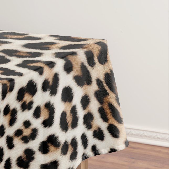 Toalha De Mesa Impressão de Leopardo Castanho (Posição Original)
