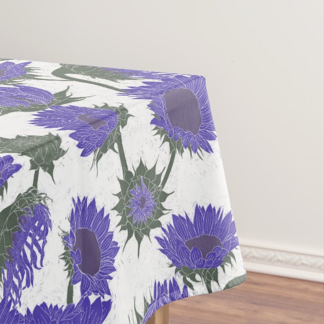 Toalha De Mesa Impressão de madeira Roxo de girassol (Posição Original)