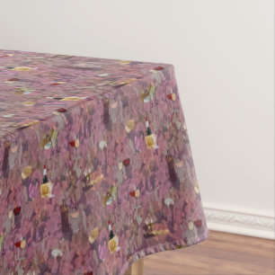 Toalha De Mesa Impressão de vinho e queijo
