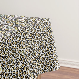Toalha De Mesa Impressão Dourada de Leopardo Preto